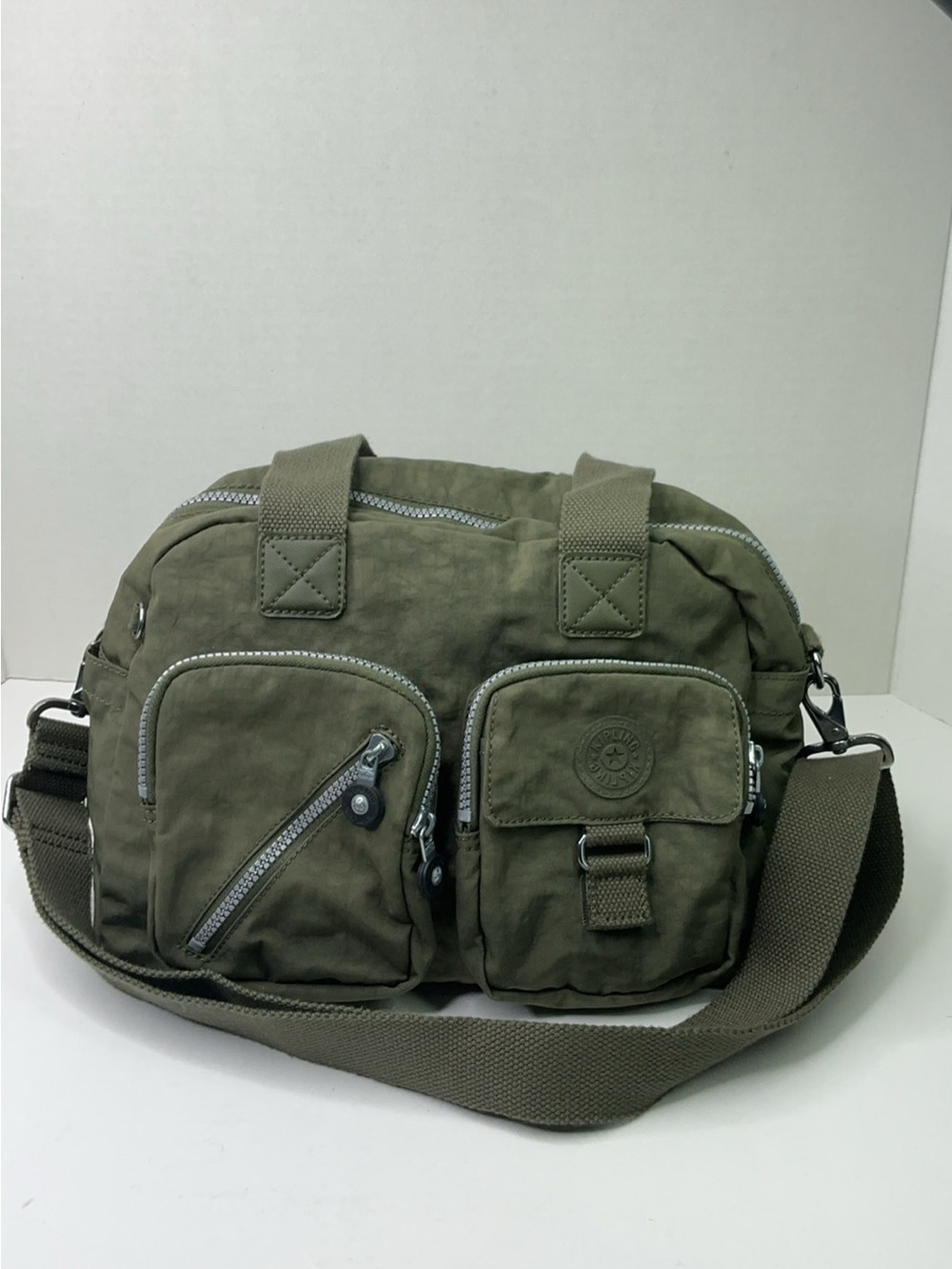 Red Kipling Defea olive green nylon Satchel/Crossbody bag